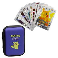 Набор Покемон карты: 55 карт, бокс для карт покемонов - Pokemon cards Срібний, Синій