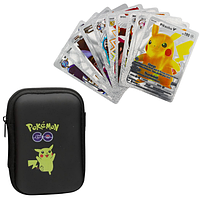 Набор Покемон карты: 55 карт, бокс для карт покемонов - Pokemon cards Срібний, Чорний