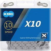 Велосипедний ланцюг KMC X10 (10 speed) Silver/Black