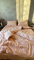 Комплект постельного белья страйп-сатин в детскую кроватку пудра