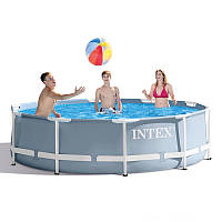Каркасный бассейн для всей семьи на дачу Intex 4485 литров качественный круглый бассейн для взрослых OPP