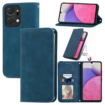 Чохол-книжка Skin Feel Leather Wallet для Honor X7a Blue