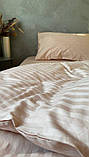 Комплект постільної білизни страйп-сатин півтораспальний пудра, фото 2