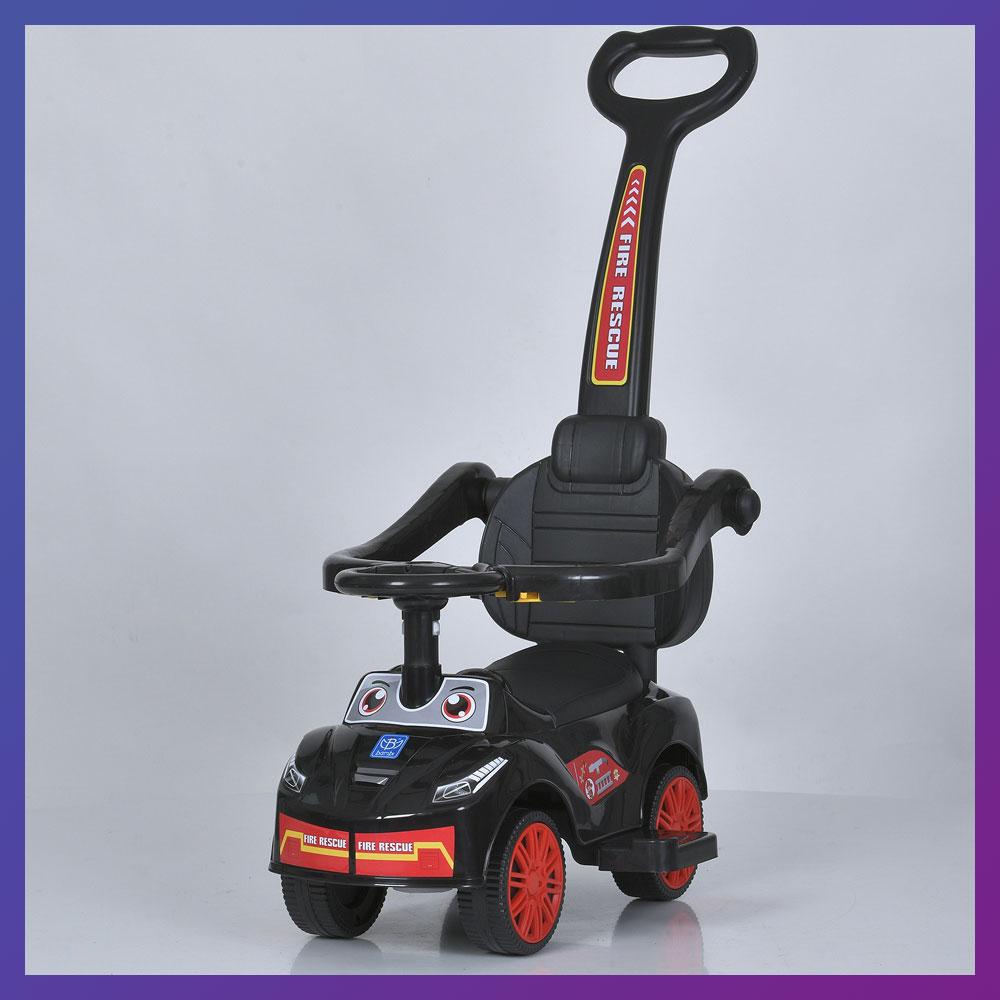 Дитяча каталка-толокар 2в1 Bambi Racer M 5763 з батьківською ручкою Чорний, фото 1