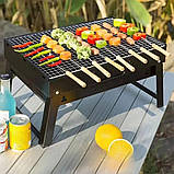 Складаний мангал чемодан переносний BBQ портативний барбекю гриль з решіткою для пікніка, фото 4