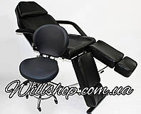Кресло - кушетка косметологическая для педикюра СН-240 + стул мастера А-869 чёрные