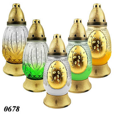 Свічка лампадка скло Гілочка d 11 см h 25 см (8шт)