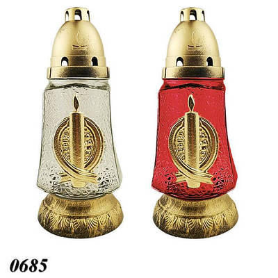 Свічка лампадка скло "Свічка мікс" d 11 см h 24 см