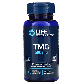 TMG триметилгліцин 500 мг Life Extension 60 вегетаріанських капсул з рідиною