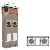 Комплект керамического дымохода Schiedel UNI Двухходовой с вентиляцией 140 мм+180 мм 9 м
