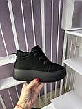 Кросівки жіночі чорні на високій підошві демісезонні осінь весна нубук, фото 7
