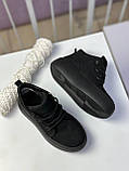 Кросівки жіночі чорні на високій підошві демісезонні осінь весна нубук, фото 6