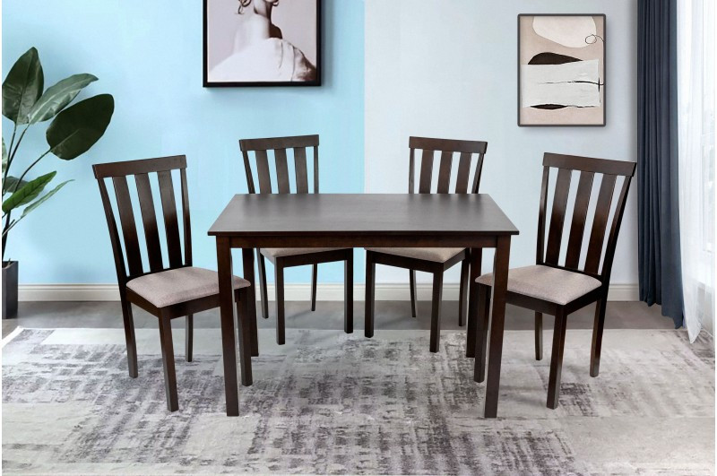 Обідній комплект стіл та стільці Юджин Мікс меблі, колір  темний горіх