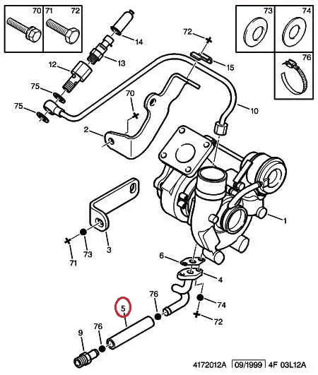 Шланг зворотки масла з турбіни на Fiat Ducato 244, Peugeot Boxer, Citroen Jumper (02-06) 2.8, 500313648, 03793, Lema, Італія