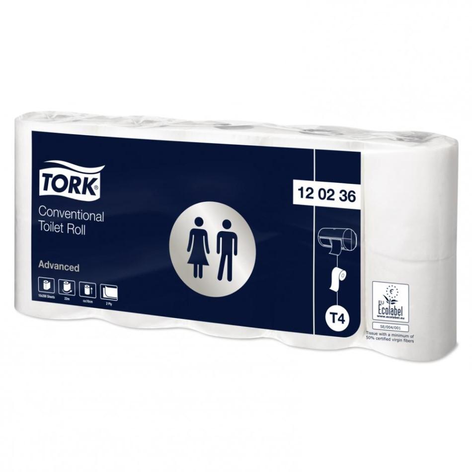 Папір туалетний TORK 2-шаровий 22 м T4 Conventional стандартний рулон (120236)