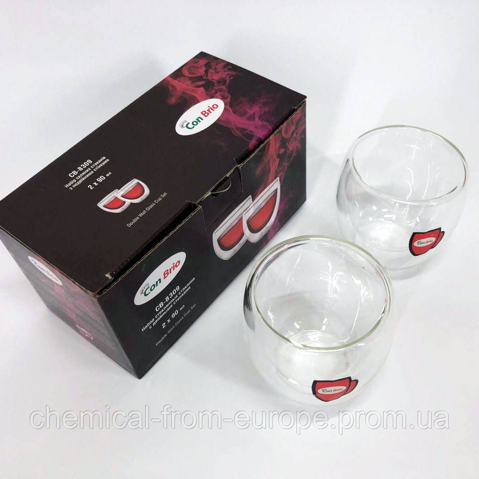 Набір склянок із подвійним дном Con Brio CB-8309-2 90 мл ZN-125 2 шт