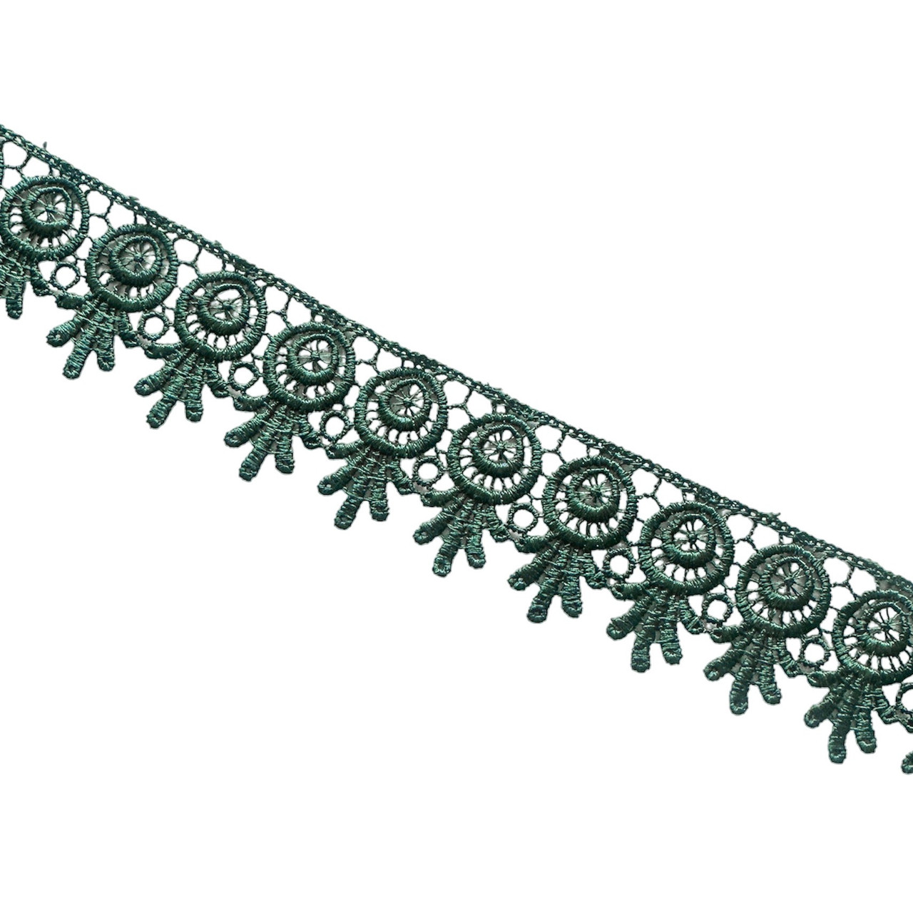 Мереживо макраме 5,0 см колір - зелений, фото 1