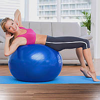 М'яч для фітнесу Фітбол Yoga Ball 75 см до 150 кг гладкий, Синій