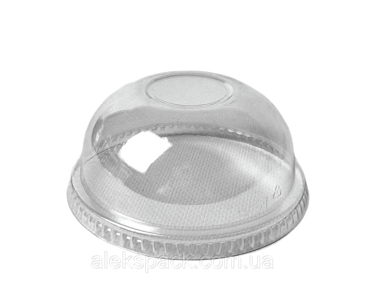 14986 Інпак Одноразова РЕТ кришка купольна без отвору 50 шт/рукав до стакана 14986 (1000шт/ящ,), фото 1