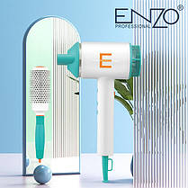 Професійний фен ENZO із щіткою, блакитний, за німецькими технологіями, фото 3