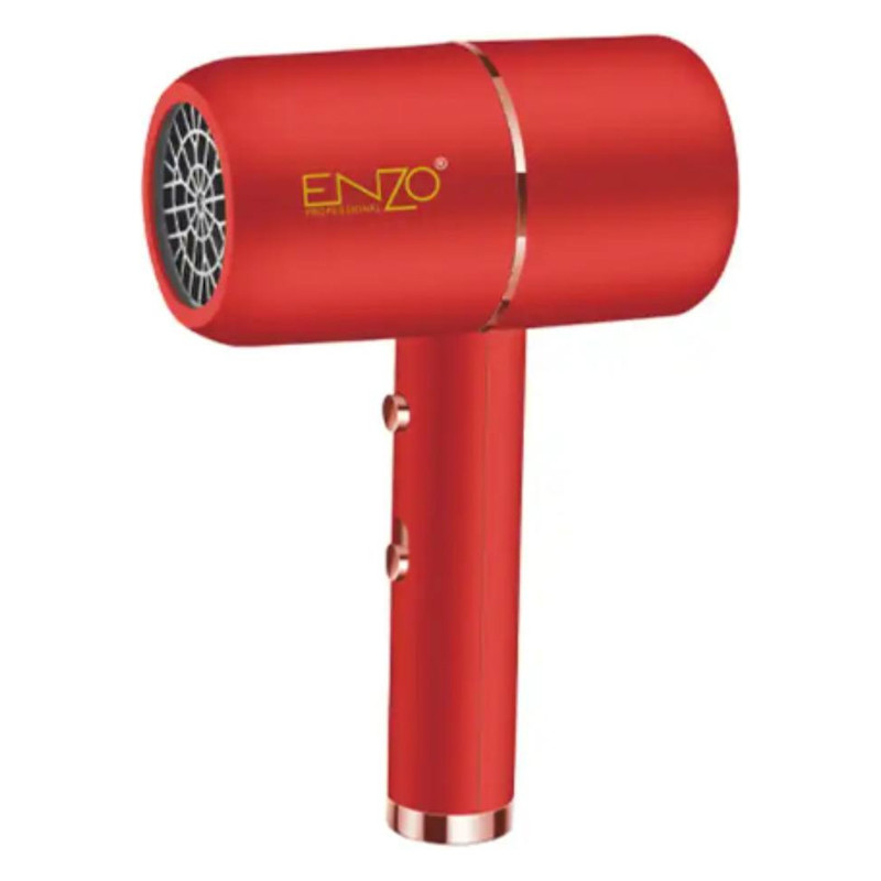 Фен для волосся ENZO з іонізацією, швидке сушіння, червоний, за німецькими технологіями