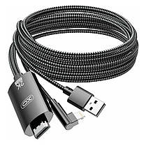 Кабель перехідник XO GB008 Lightning - HDMI 2K 60Hz USB-power 1.8м Чорний, фото 2