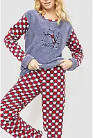 Женская теплая махровая пижама кофта и штаны Новогодний комплект для дома M L XL 2ХL