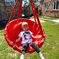 Кресло кокон одноместное для детей и взрослых на даче Подвесная детская качеля Гамак 200 кг 96 см Красная