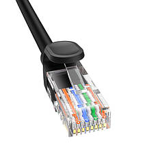 Патч корд мережевий кабель LAN Baseus Cat5 Ethernet UTP 5 м Чорний, фото 3