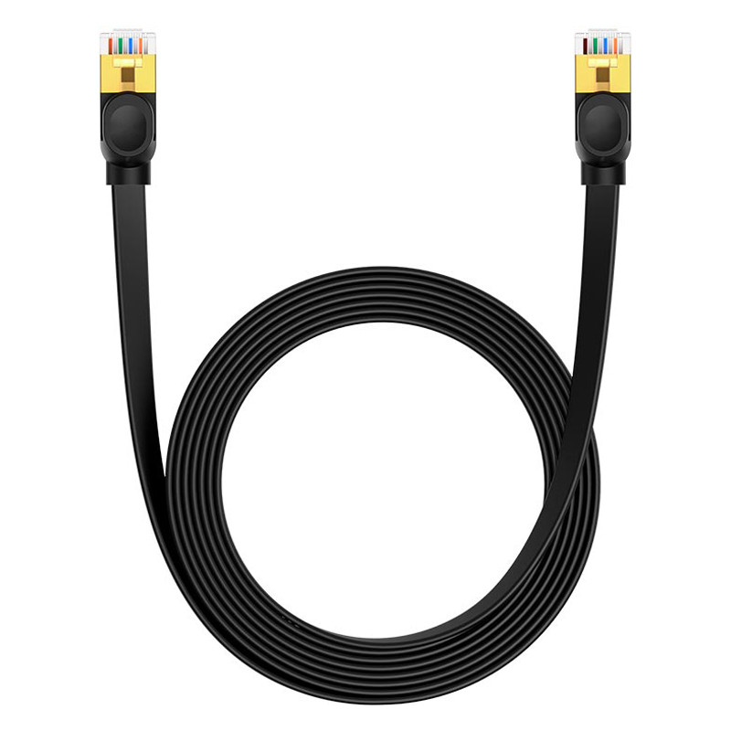 Патч корд мережевий кабель LAN Baseus Cat7 Ethernet UTP 5 м Чорний