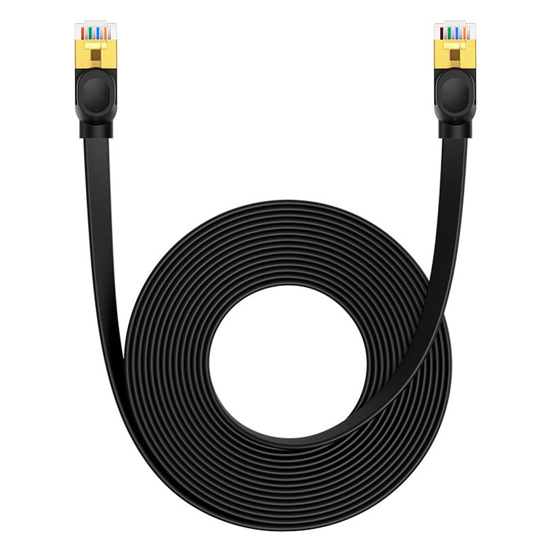 Патч корд мережевий кабель LAN Baseus Cat7 Ethernet UTP 8 м Чорний