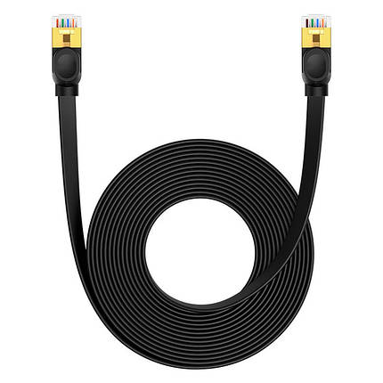 Патч корд мережевий кабель LAN Baseus Cat7 Ethernet UTP 8 м Чорний, фото 2