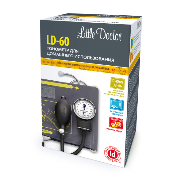 Тонометр механічний LD-60 з вмонтованим фонендоскопом Little Doctor