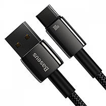 Кабель Baseus Tungsten Gold Fast Charging USB Type-C 100W 2м Чорний, фото 2