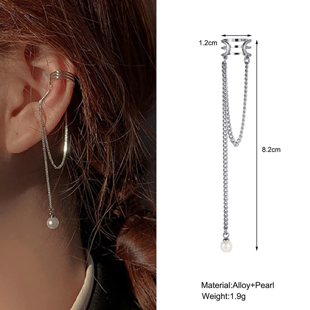 Набір біжутерія сережки-кліпси-кафи з медичної сталі JWER Style 1