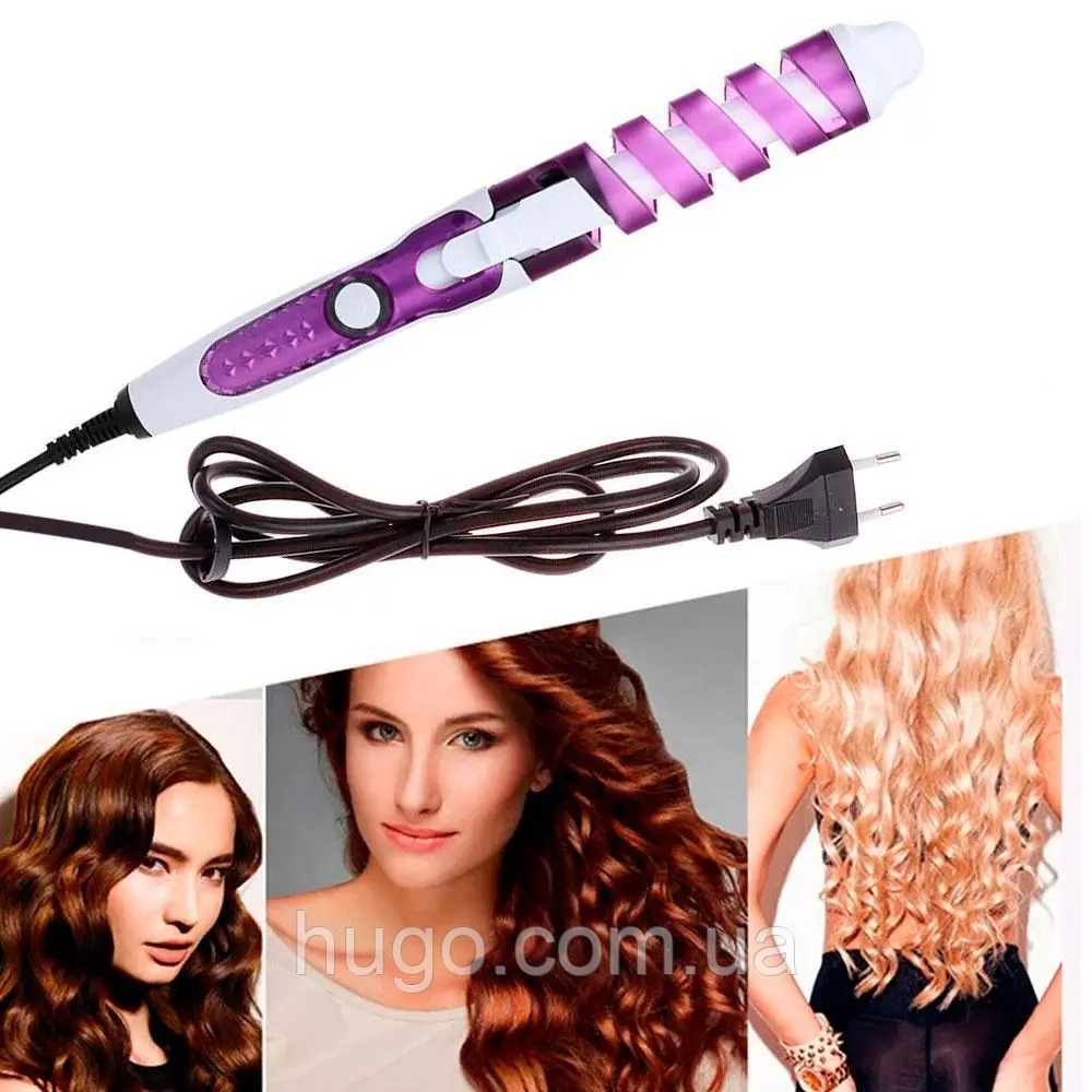 Плойка спіральна для волосся NOVA NHC-5311, Фіолетова / Плойка для завивки волосся / Щипці для хвиль, фото 1