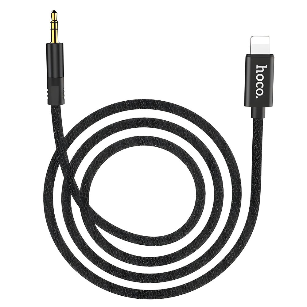Кабель Aux для iPhone HOCO UPA13 з 3.5 to Lightning Black Оригінал