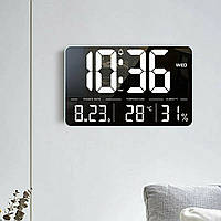 Настінний електронний годинник Mids з дистанційним керуванням, термометр, гігрометр, календар,