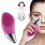 💜Електрична силіконова щітка-масажер для обличчя Sonic Facial Brush Фіолетова, фото 3
