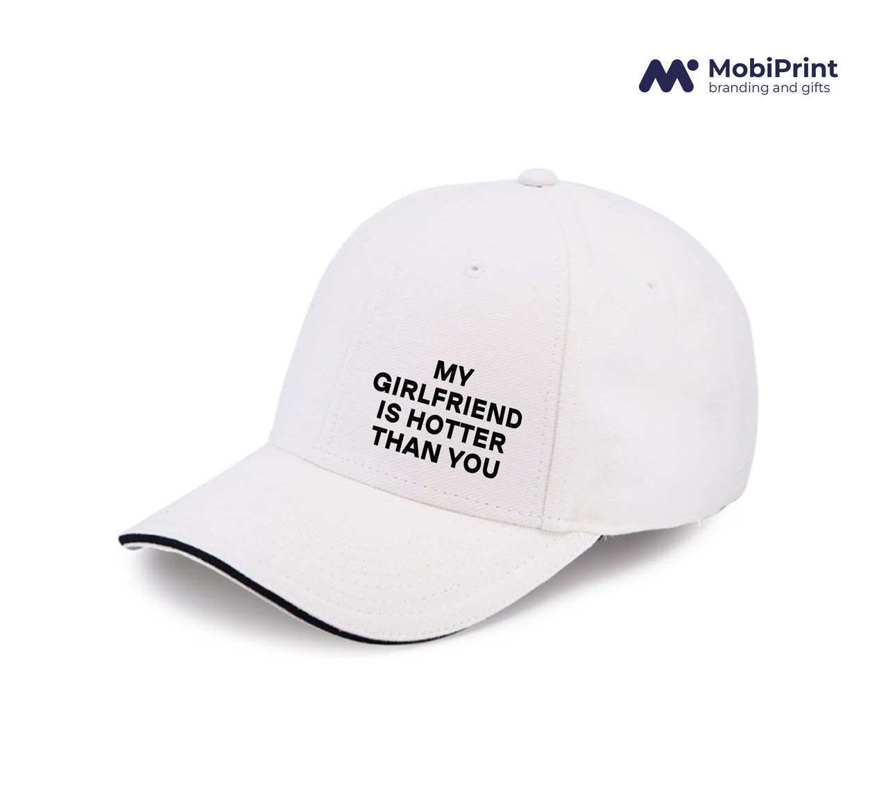 Кепка Sandwich з принтом My girlfriend hotter than you Білий