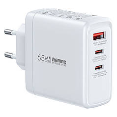 Зарядний пристрій Remax RP-U100 1USB/2Type-C QC/PD 65 Вт