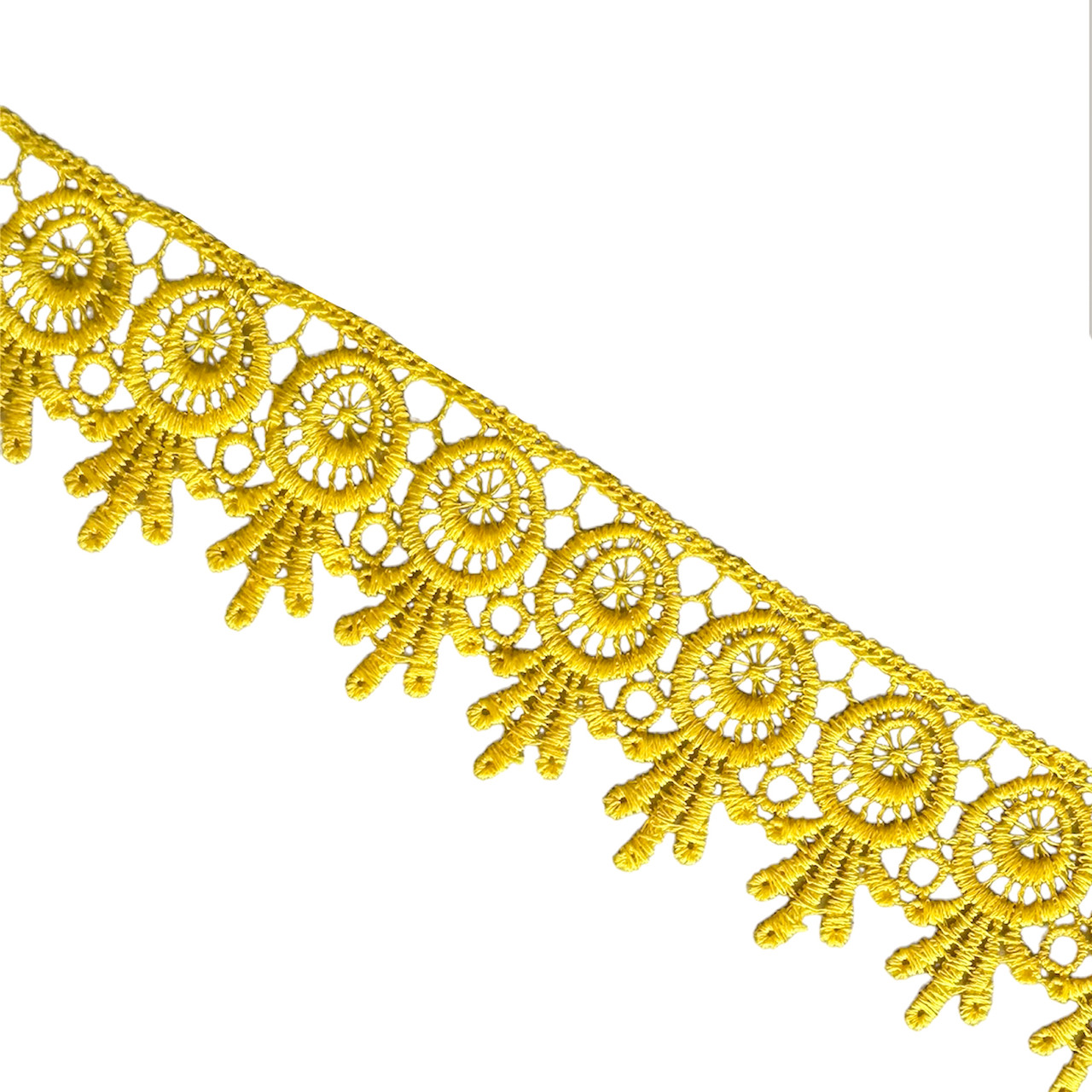 Мереживо макраме 5,0 см колір - жовтий, фото 1