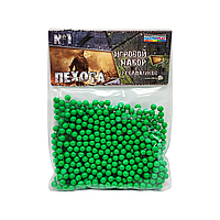 Пластикові кульки (кульки) для дитячої зброї 1-153, 6 мм 500 шт. Зелений