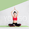Килимок для йоги та фітнесу з чохлом мармуровий зелений, фото 2