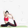Килимок для йоги та фітнесу з чохлом мармуровий зелений, фото 4