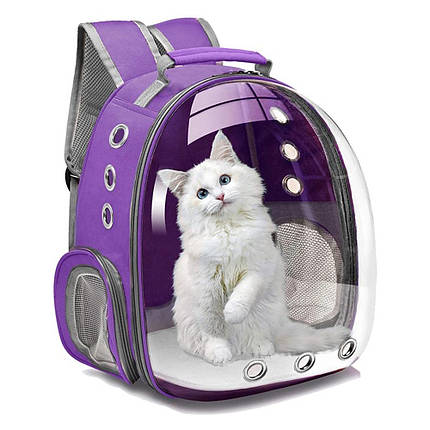 Рюкзак-перенесення для кішок та собак до 7 кг, фіолетовий, фото 2