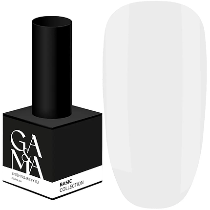 Гель-лак GaMa Basic collection №002 snizno-bilyy, 15 мл сніжно-білий, фото 1