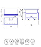 Витяжка кухонна ProfitM Телескоп №2 60см 1000м3 Біла LED вставка нержавійка, фото 7