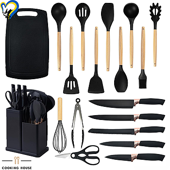Набір кухонного приладдя 19 предметів Cooking House різнокольоровий, чорний