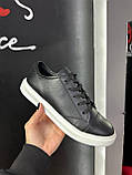 Кросівки жіночі чорні на білій підошві демісезонні осінь весни з натуральної шкіри, фото 3